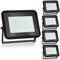 Ikodm 5er 30W Projecteur LED Extérieur, 6000K Blanc Froid Projecteur LED, 2550LM Lumière Extérieure Super Lumineux, Éclairage Mural Étanche pour Jardin Sports Terrain Hôtel [Classe énergétique A++]