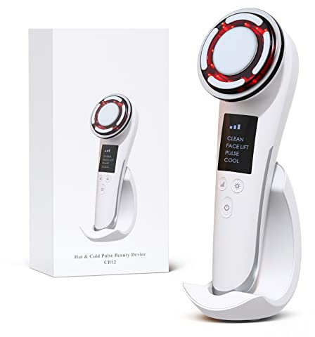 Bestauty Masajeador Facial Radiofrecuencia Facial, Modo Calor y Frío, Dermapen Profesional, Rejuvenecimiento, Anti-envejecimiento y Anti-acné, Cuidado Facial 8 en 1 Masajeador Cara