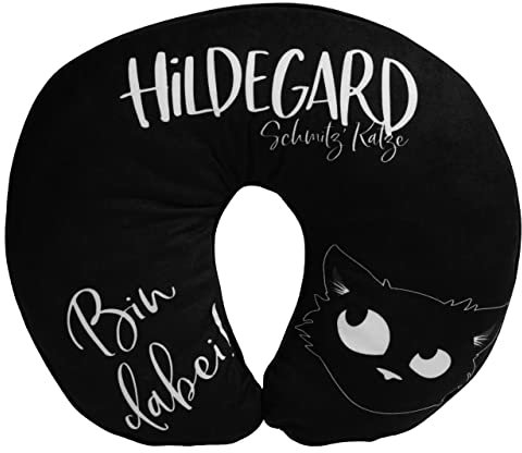 United Labels Ralf Schmitz Nackenkissen – Hildegard Bin dabei! bequemes Reisekissen Nackenhörnchen Schwarz
