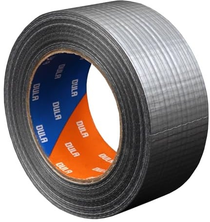 DULA Duct Tape, Grau, 50 mm x 50 m, 1 Rolle Ducktape, Silber, Reparatur Tape