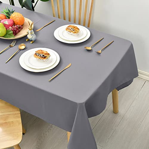 Hiasan Glatt Tischdecke Fleckenabweisend Tischtuch mit Lotuseffekt Leicht Wasserabweisend Tischwäsche, Grau, 130x230cm