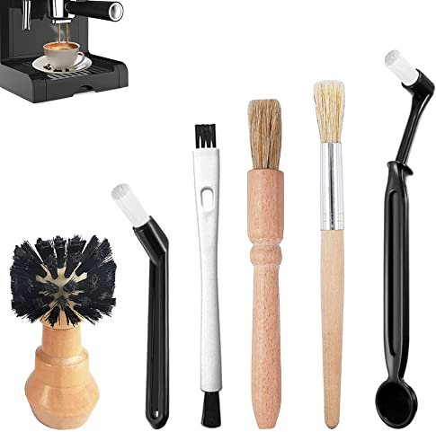 Belvanr Kaffee Pinsel 6 Stück Kaffee Reinigungsbürste Kaffee Pinsel für die Kaffeemühle,Kaffeepinsel Reinigung,Reinigungspinsel Kaffeevollautomat Kaffeemühle Reinigungsbürste Barista Reinigungspinsel