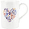 Floral Heart Anniversary Love Mug - Bone China White Cup Coffee/Tea Present Gift