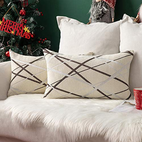 MIULEE Kissenbezug 40x60 cm Weicher Chenille Sofakissen Bezug mit Modernem Design Perfektes Dekokissen für Wohnzimmer