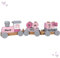 KIDSLINO Tauf Eisenbahn Regenbogen rosa I Taufgeschenk für Mädchen I Bedruckt I Holzzug mit Namen & Taufdaten I Geschenke zur Taufe