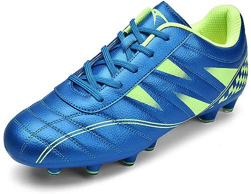 Littleplum Fußballschuh Kinder Fussballschuhe Footballschuhe Outdoor Athletic Soccer Schuhe Z01,A Blau Grün,38 EU