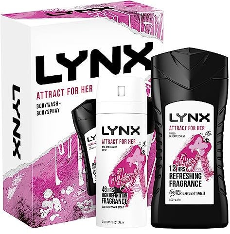 LYNX Attract for Her Duo Body Spray Gift Set Body Wash and Deodorant perfect for her daily routine 2 piece