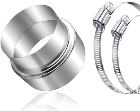 ShnminEU Réducteur tuyau 100mm à 90mm avec 2 colliers de serrage tuyaux de poêle réduction conduit d'échappement climatisation 100/90 raccord tuyau poele réducteur de tuyaux cheminée de 9 cm à 10 cm
