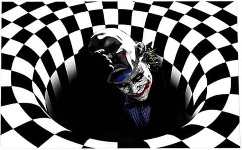 Nesloonp Halloween Fußmatte,3D Halloween Dekoration Clown Illusion fußmatte Illusion rutschfest Horror Fußmatte rutschfeste für Drinnen und Draußen Esszimmer Flur Wohnkultur 40 * 60cm