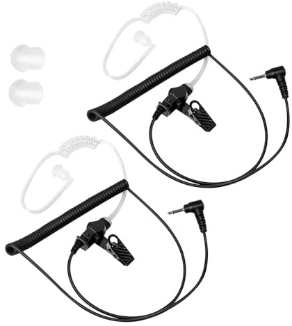 BLISCENTLY Akustikrohr Hörgerät für 2-Wege-Radio3.5MM | mit klarer Akustikspule Tube Ohrhörer Kit für Mics Jacks Schwarz, 2Packs