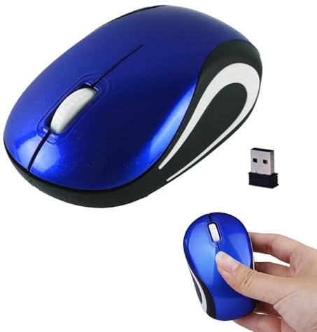 KeautFair Mini souris sans fil portable pour voyage d'affaires, petite souris silencieuse, design ergonomique 2,4 GHz 1000 DPI pour enfants, petites mains, pour ordinateur portable et PC (bleu foncé)