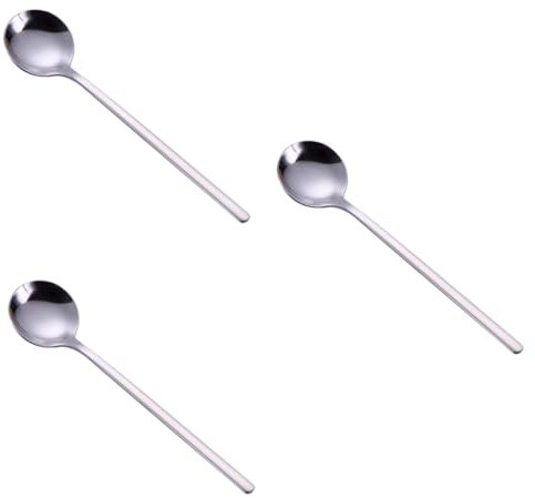 15 Piezas rugerizado cucharas soperas cucharas de servicio cucharas de café cucharas redondas cucharas de cafe cuchara de acero inoxidable Postre pala de hielo larga