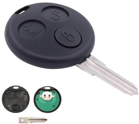 Schlüssel Fernbedienung für Fortwo 450 Cabrio 450 City Coupe 1998-2007 | Funkschlüssel 3 Tasten Sender Autoschlüssel Sendeeinheit ID48 Chip 433-434Mhz mit elektronische Karte Fräsen