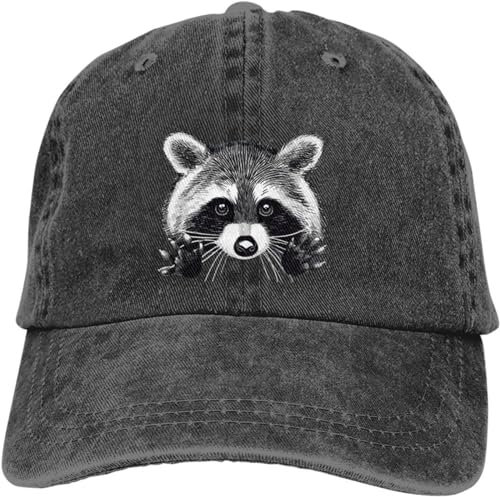 Berretto da Baseball Hip Hop Cappello da Sole Berretto da Baseball con Visiera da Uomo Piccolo Berretti con Visiera di Procione Parasole per Animali Carino