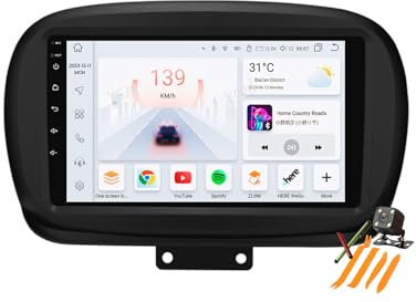 Android 13.0 Autoradio 2 Din Stereo per Fiat 500X 2014-2023 GPS Navi 9 Pollici Cartablet Lettore Multimediale FM BT Receiver con Carplay 4G 5G WiFi DSP SWC,M6 pro plus3