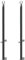 Nuyhadds 2Pcs Black Minimalist String Light Pole - 4FT Outdoor Patio Light with Clamps & Suspended Base, Standalone Light Post, Deck Bistro