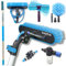 IGAD Pole 28ft Washing Kit: Water-fed Brush, Cobweb Duster and 10”(25cm) Squeegee and Soap Dispenser, with 6-stage Telescoping Pole 5.5-27ft Pole (8.6m) and & 1ft Curved Extension