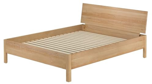 Erst-Holz®Metallfreies Doppelbett aus Buchenholz 160x200 mit wählbaren Zubehör V-60.93-16Rollrost inkl.