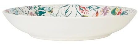 GENEVIEVE LETHU 533658 Assiette Creuse Ø 20,5 cm en Grés - Collection A TRAVERS CHAMPS - Décor Floral Multicolore