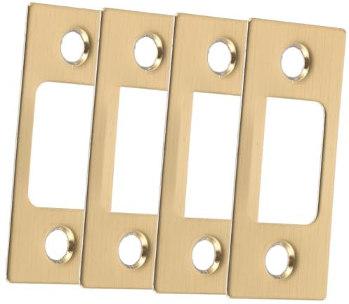 ANDRESLAD 4piezas Placas De Refuerzo De Acero Inoxidable Para Cerraduras De Puerta Kit Placas Strike Fáciles De Instalar Adecuadas Para Puertas De Diseño Multifunional Y Decorativo