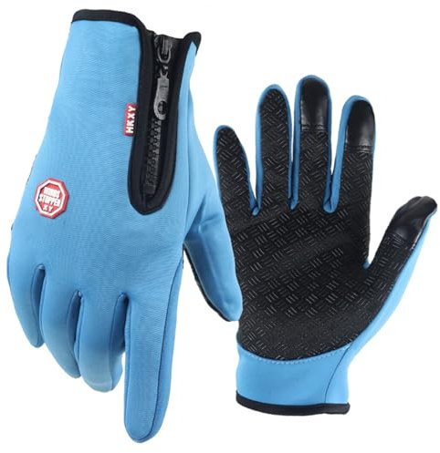 Argumub Thermo Handschuhe, Premium Thermohandschuhe, Unisex-Winterhandschuhe Mit Touchscreen Warm Wasserdicht, Geeignet für Radfahren Im Freien (Blau, M)