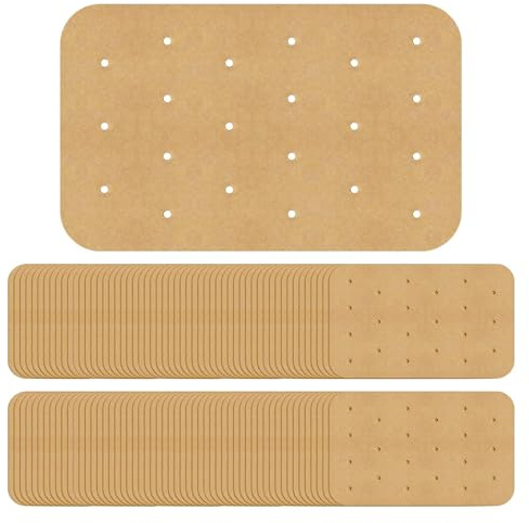 200 Pcs Air Fryer Paper Liners, Non‑Stick Perforated Parchment Liners | Disposable Air Fryer Baking Paper Sheets Compatible with Ninja AF400UK AF300UK DZ201 DZ401, 8 x 5.51 Inch