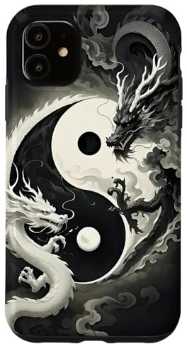 Dragon Aesthetic Yin And Yang Graphic Case for iPhone 11