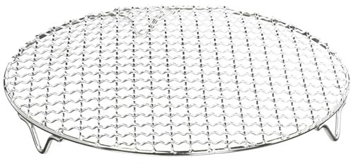 Rete Per Barbecue Griglia for barbecue in acciaio inossidabile for forno elettrico in ceramica Griglia con piedini Griglia for barbecue rotonda Friggitrice ad aria Per Grigliare Carne, Verdure(180mm)