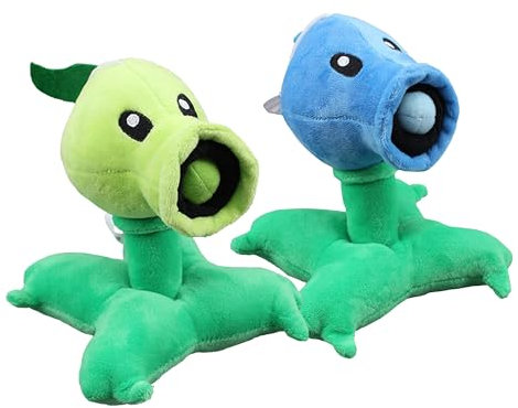 Lot de 2 Peluches Plantes vs. Zombies PVZ Vert Bleu 17,8 cm