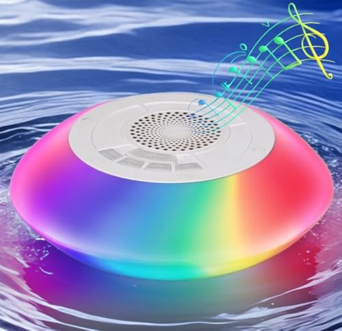 Verdelume Floating Wireless Speaker with Colorful Lights, IPX7 Waterproof | Portable Waterproof Speaker for Pool, Shower, Hot Tub & Outdoor Use with Bluetooth Wireless Sound