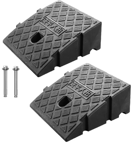 2 Pack Kerb Ramps for Cars Wheelchair Accessible Curb Ramp, Portable Door Ramps for Wheelchairs, PVC Kerb Ramp for Wheelchair, Rampsupplies for Car Doorways Wheelchairs Bicycles