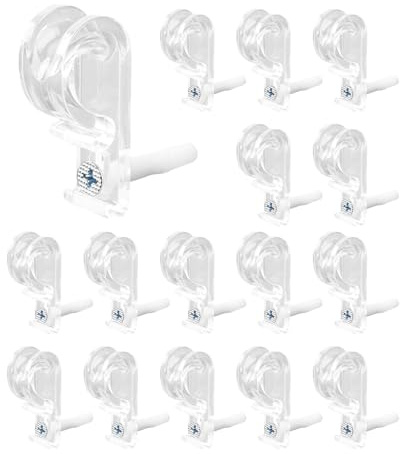 hommova 16 Sets P Shape Roman Blind Cord Safety Device, Transparent Plastic Blind Cord Clips for Fixing
