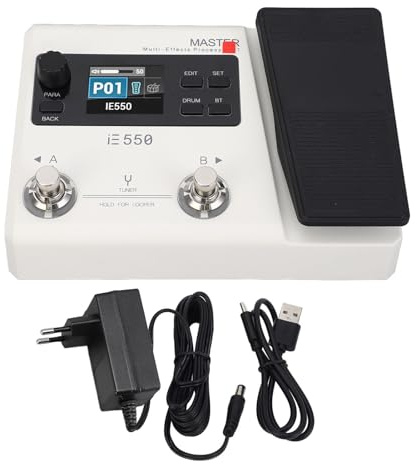 XUXHOU Gitarrenverstärker, 8 Effektmodule mit Fußschalter für Gitarren- | 74 integrierte Effekte, 100 Drum-Rhythmen, App-Steuerung, OTG-Aufnahme, Looper-Funktion, 17 Amp-Modelle, 15 IR-Slots