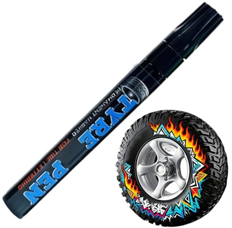 Tyre Marker - Permanent Waterproof Ink Filling Paint Pens for Cars, Waterproof Car Tyre Tread Rubber Metal Permanent Paint Pen, Suitable for Cars, Motorcycles, Bicycles, Tyres