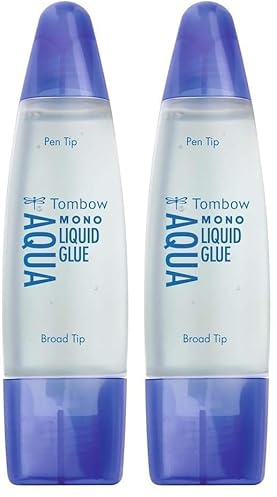 Tombow - MONO AQUA | Pegamento Liquido Transparente para Manualidades - Cantidad 50 ml (Paquete de 2)