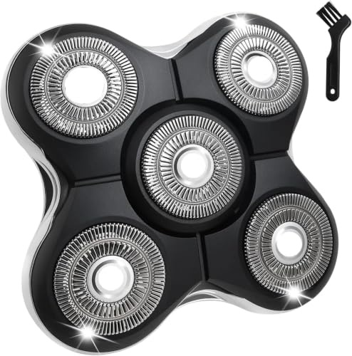 Shaver Replacment Heads For Remington 5 Dual Track Heads, Floating Shaver Heads Replacement, Wet & Dry Head Shaver For Bald Men(24cm with wood pot lid)