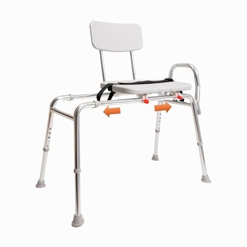 Eagle Health Supplies Pro-Slide 70311 Duschstuhl & Badewanne, Transferbank mit Aussparung, höhenverstellbar, belastbar bis zu 180 kg, für Sicherheitsdusche, für ältere Menschen und Behinderte