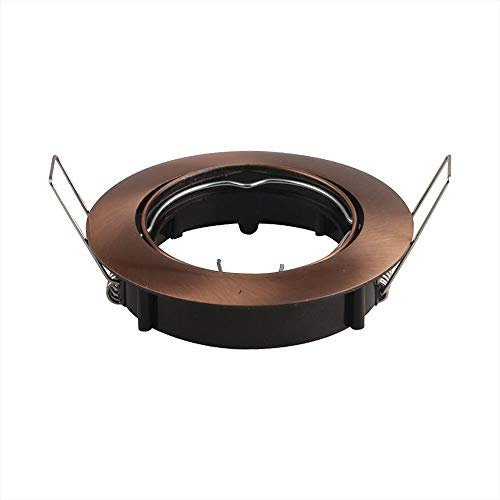 Portafaretto LED da Incasso Rotondo GU10 e GU5.3 (MR16) Colore Bronzo Satinato Orientabile