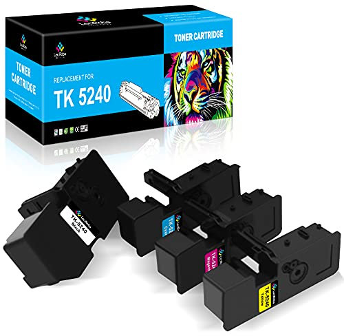 LeciRoba TK-5240 für Kyocera Toner TK5240 und M5526cdn Toner für Kyocera Ecosys P5026cdn Kyocera Ecosys P5026cdw Kyocera Ecosys M5526cdn Kyocera Ecosys M5526cdw (4-Pack,1Schwarz/1Cyan/1Magenta/1Gelb)