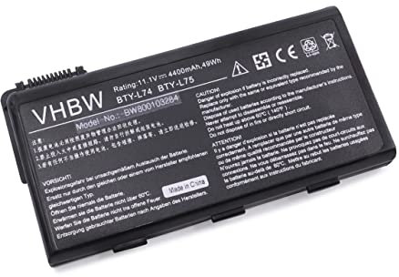 vhbw Replacement Battery compatible with MSI CX623-i5647W7P, CX623-P6033W7P, CX700, CX705, MS-1681 Laptop (4400mAh, 11.1V, Li-Ion)