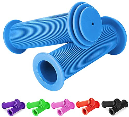 Fahrradgriffe Kinder - lenkergriffe Fahrrad Kinder 22mm mit Höchster Sicherheit Prallschutz | lang 105mm Kinderfahrrad Griffe für Roller,Dreirad,Kinder Laufrad,Kinderfahrrad