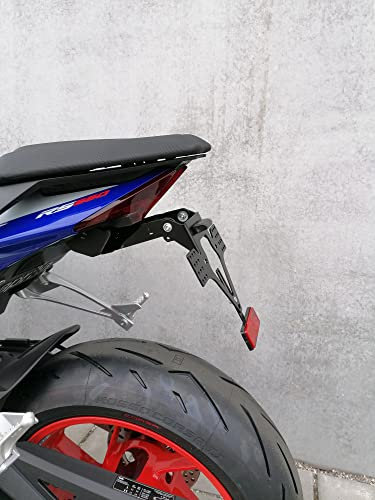 Kennzeichenhalter GroFaTec für Aprilia Tuono 660 Bj 2020-2024 Kennzeichenträger Tuono Twin Nummernschild rs660 Träger Halter kurzes Heck Heckumbau Porta Targa Kennzeichenhalter EVO-Set