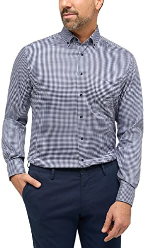 ETERNA, Performance Shirt Kariertes Langarmhemd, Modern Fit