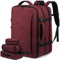 LOVEVOOK Sac De Voyage Avion Cabine Grand Sac A Dos Roulettes Rouge, 30L pour Homme et Femme, sac à dos de travail ordinateur 15.6 pouces, sac bagage à main