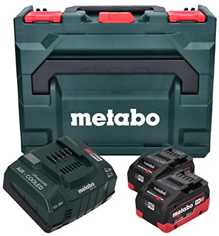 Metabo Basis Set 2x Li-Power Akkupack 18 V 8,0 Ah CAS Li-Ion Akku (685131590) + Ladegerät ASC 145 + metaBOX