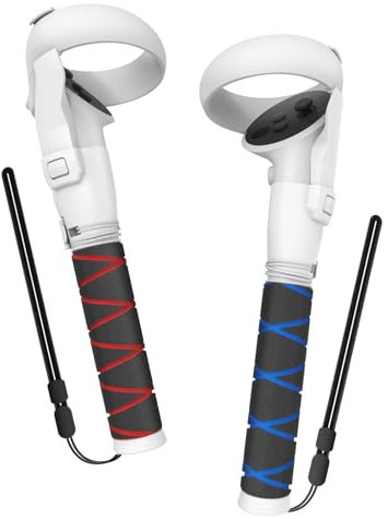 AMVR Handle Attachments Kompatibel mit Oculus Quest 2 Controller Extensions, VR Gorilla Tag Long Arms Griffe Beat Saber Griff für Meta Quest 2, Verbessern VR Game Experience
