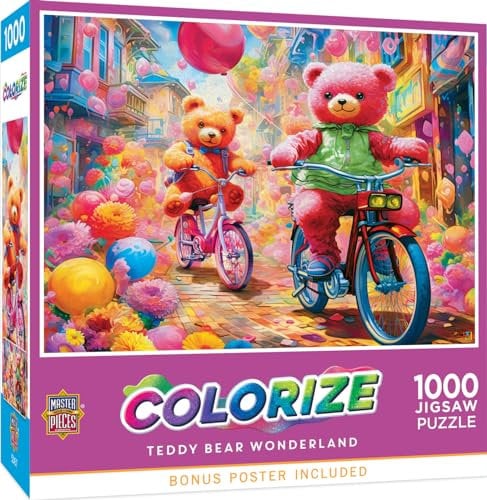 MasterPieces 1000 Piece Jigsaw Puzzle for Adults and Family - Teddy Bear Wonderland - 19.25x26.75