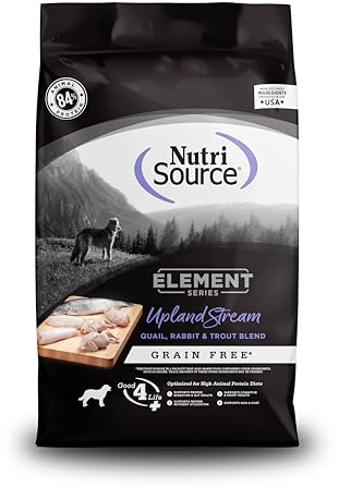 NutriSource Element Series Upland Stream Dry Dog Food, Quail, Rabbit & Trout, 24LB