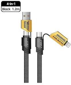 4 in 1 Multi USB PD Charging And Data Transfer Cable Cord For Iphone USB C Samsung Android