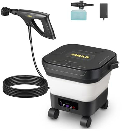 ZMULB Tragbarer Hochdruckreiniger, kabelloser Hochdruckreiniger mit 3,2 Liter Wassertank, 522 Max PSI, 6 m Schlauch, 20.000 mAh Lithium-Akku, 6-in-1-Düse, für Autos/Camping/Zuhause/Outdoor